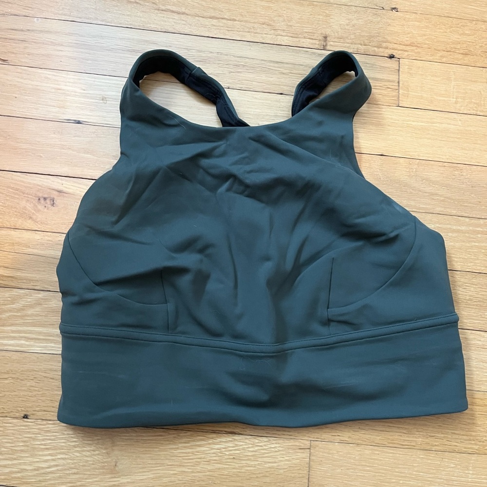 Lululemon, Green, High-Neck, Sports Bra, Size 8